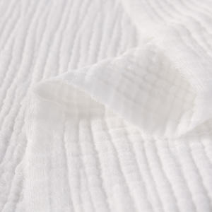 125gsm 135cm solide teint <span class=keywords><strong>Double</strong></span> <span class=keywords><strong>gaze</strong></span> crêpe mousseline froissé 100% coton tissu pour vêtements - Product Image 2