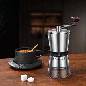 Moulin à café manuel avec meules en céramique réglables, moulin à grains de café manuel réglable Resso pour la maison - Product Image 5