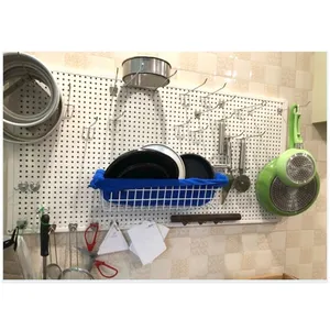 Leke Best Seller Simples Durável cozinha Loja Display Emoldurado Metal Pegboard Wall Organizer para casa