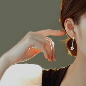 Bijoux fantaisie, laiton écologique, cuivre, tempérament, fleur de marguerite, pendentif en zircon, boucles d'oreilles <span class=keywords><strong>Promare</strong></span> - Product Image 4