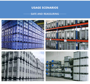 Plastik Katlanabilir Hafif Dayanıklı Çevre Dostu Palet Kutusu Büyük Lojistik Devir Kutusu Kalın Katlanır Konteyner - Product Image 5