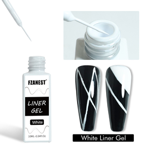 FZANEST Super Black White Liner Gel Nail Art Painting LED Lámpara Fuente Manicura francesa Wave Swirls Cepillo fino <span class=keywords><strong>Euphoria</strong></span> Barniz - Product Image 5