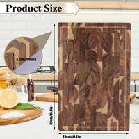 Planches à découper en bois, grande planche à découper en bois d'acacia à grain traversant, planche de boucher robuste avec rainure pour les jus
