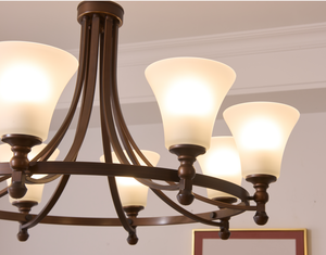 Candelabro LED de cobre Retro, accesorio de iluminación moderno de cristal marrón para el hogar, Hotel, interruptor E27, diseño de lujo para uso en interiores - Product Image 6