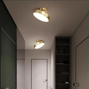 Luces redondas para porche, dormitorio, latón nórdico, luz de techo Led Simple moderna para pasillo - Product Image 4