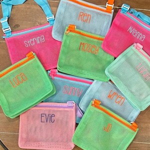 Maßgefertigte Umweltfreundliche Atmungsaktive Leichte Nylon-Netz Moderne Strandtasche Bunte Sandspielzeug-<span class=keywords><strong>Organizer</strong></span>-Tasche für Kinder Verstellbar - Product Image 2