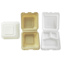 Boîte à emporter pour hamburgers, pizzas, fast-food, frites, biodégradable, écologique, compostable, micro-ondable, sans BPA, fabriquée en Chine