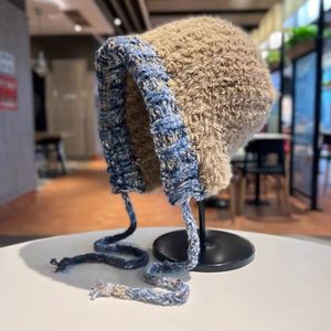 หมวกถักผ้ากำมะหยี่ 58-60 ซม. หมวกคลุมหูอุ่นสไตล์เกาหลีสำหรับผู้หญิงฤดูหนาว - Product Image 3