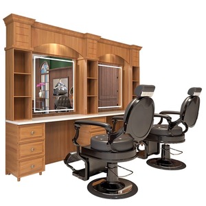 Miroir de Barbier Rétro en Bois pour Salon de Coiffure, Miroir Simple ou Double Face, sur Pied ou sur Table, pour Coupe de Cheveux et Permanente - Product Image 4