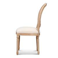 Chaises de salle à manger de style français vintage DISHI avec dossier rond, chaises de banquet, chaises en bois rembourrées avec accoudoirs