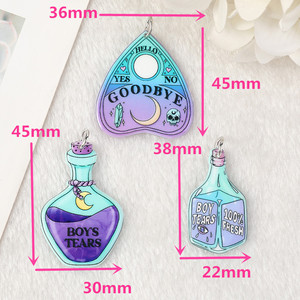 Dijes de Halloween, Planchette de Ouija, Acrílico, Estilo Gótico <span class=keywords><strong>Pastel</strong></span>, Accesorios para Joyería, para Hacer Aretes y Collares - Product Image 3
