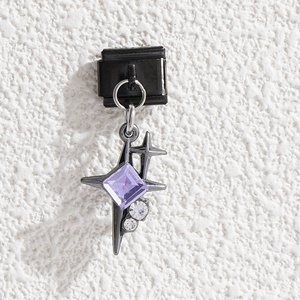 Tendances et designs : Breloques punk italiennes en acier inoxydable, étoiles noires, pendentifs italiens, bracelets à breloques, bijoux - Product Image 4