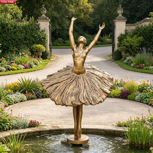 Sculpture de <span class=keywords><strong>ballerine</strong></span> grandeur nature en bronze YOUFINE – Statue élégante de <span class=keywords><strong>danseuse</strong></span> de ballet avec bras levés pour jardin formel - Product Image 2