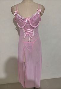 Ensemble de robe longue Maxfree, style européen et américain, lingerie sexy à fleurs, chemises de nuit - Product Image 6