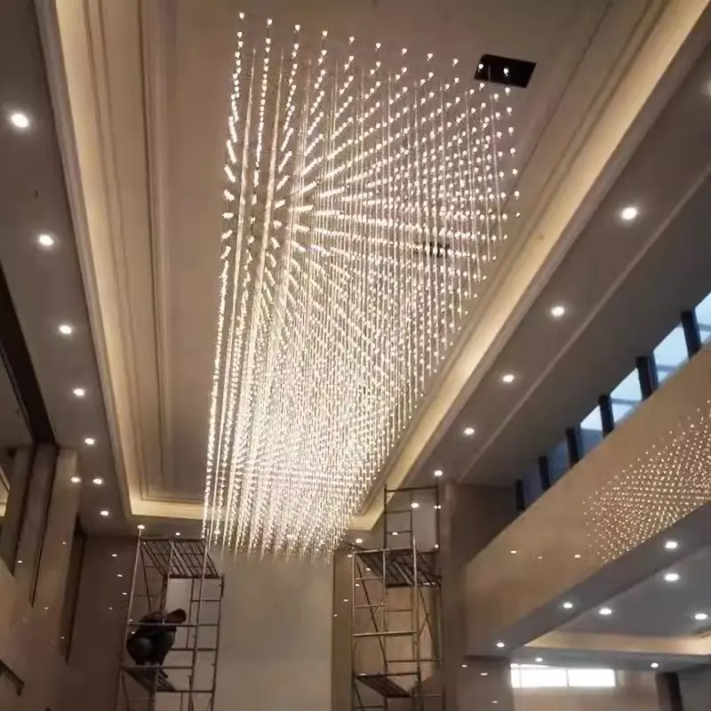 GAOCHUAN Custom Hotel hall Villa Mall illuminazione decorativa grande lampadario di cristallo lampada elegante lampada a LED a sospensione