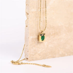 Collier avec pendentif diamant en acier inoxydable plaqué <span class=keywords><strong>or</strong></span> <span class=keywords><strong>18K</strong></span>, style <span class=keywords><strong>cour</strong></span> à la mode - Product Image 4