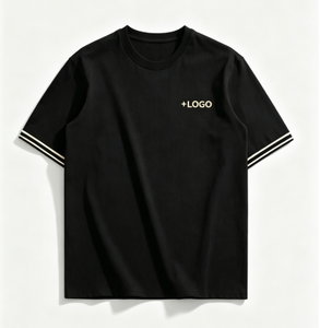 Camiseta blanca de manga corta para hombre, con logo bordado, informal, de algodón, corte regular, se puede personalizar el logo OEM. - Product Image 3