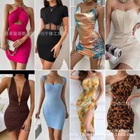 Robe transfrontalière très vendue 2026 – Ventes immédiates – Couleur unie avec fines rayures – Tenue décontractée tendance – Styles variés