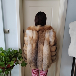 Cappotto Lungo da <span class=keywords><strong>Uomo</strong></span> Personalizzato con Cappuccio e Collo in Vera <span class=keywords><strong>Pelliccia</strong></span> di Volpe Fox 34 - Product Image 4