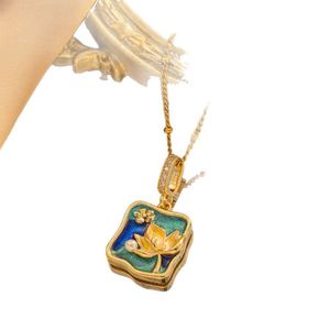 Collier en Acier Inoxydable Chic Art avec Pendentif Goutte d'Huile Émaillée et Perle Géométrique pour Femme, Chaîne en Acier Inoxydable avec Breloque - Product Image 6