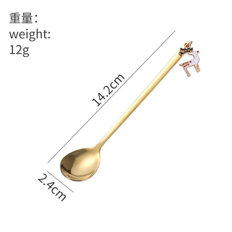 จี้พวงหรีดคริสต์มาส - ช้อนทอง (สแตนเลส 304)