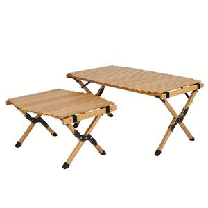 Conjunto de Mesa y Silla Plegable Portátil de Diseño Moderno para Exteriores, Muebles de Acero al Carbono para Jardín, Parque y Camping - Product Image 2