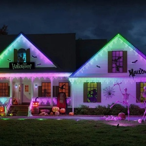 Décoration de Noël de haute qualité pour l'extérieur, lumières LED en forme de glaçons, lumières de Noël multicolores changeantes RGBIC 10m BT - Product Image 3