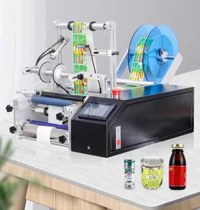 Small Semi Automatic Plastic Bottle Rolling Sticker Machine Paper Tube Stick Label Machine