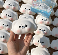 Hachimi Jouet Squishy à aspiration, à remontée lente, souple et flottant, en forme de dumpling, anti-stress, jouet sensoriel à presser, Seal