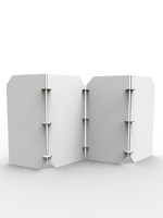 Écran de séparation en carton ondulé multi-panneaux modulaire sur pied pour événements et espaces temporaires
