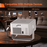 Proyector Inteligente Portátil Android 14 con 1100 ANSI, Resolución Nativa 1080P, Ultra Corta Distancia, Keystone, WiFi 6, BT 5.4, LED LCD 2G HY450Max para Cine en Casa
