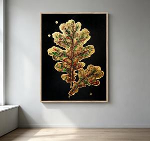 <span class=keywords><strong>D</strong></span>écoration Murale <span class=keywords><strong>Feuille</strong></span> de Chêne Dorée – Impression sur Toile Botanique Vintage Fond Noir – <span class=keywords><strong>Peinture</strong></span> <span class=keywords><strong>Feuille</strong></span> <span class=keywords><strong>d</strong></span>'<span class=keywords><strong>Automne</strong></span> Encadrée - Product Image 3