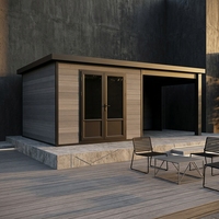 Casas de Jardín Modernas Serie Multi D de WPC con Protección UV, para Exteriores, Apartamentos, Parques, con Vidrio Antibalas para Dormitorios y Pasillos