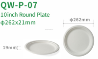 Biologisch Afbreekbare Feestborden Groentefruit Suikerriet Bagasse Dienblad Wegwerp Bagasse Plaat 7/8.6/9.5 Inch Plaat