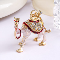 Nouveau Porte-clés Pendentif en Alliage de Zinc, Thème Ethnique Transfrontalier, Glacé Diamant, Couleur Chameau du Désert, Souvenir, Polyvalent, Petit Cadeau