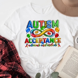 Autism Acceptance <span class=keywords><strong>Advocate</strong></span> and Indude Autism Awareness Puzzle Piece DTF Transfer Printing Iron on Sticker Bolsas de ropa Ropa - Product Image 6