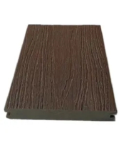 3D Embossed WPC Decking Grey Composite Solid Board Wood Grain Outdoor Decking