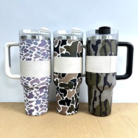 Gobelet portable en acier inoxydable de 40oz personnalisé Camouflage canard léopard marque logo isolation thermique pour voyage camping