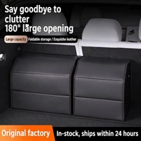 Boîte de rangement pour coffre de voiture en cuir Nappa, pliable, grande capacité, ouverture à 180 degrés, style minimaliste