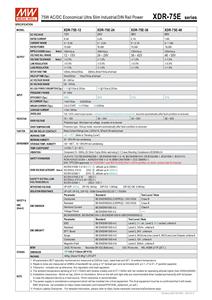 Convertisseurs AC-<span class=keywords><strong>DC</strong></span> MEAN WELL, alimentation industrielle à découpage <span class=keywords><strong>12V</strong></span> 5A, entrée <span class=keywords><strong>220V</strong></span>, <span class=keywords><strong>transformateur</strong></span> sur <span class=keywords><strong>rail</strong></span> <span class=keywords><strong>DIN</strong></span> XDR-75E-12 - Product Image 6