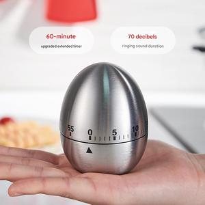 Temporizador de Cocina Mecánico de Acero Inoxidable con Forma de Huevo, Ajustable hasta 1 Hora, Sin Necesidad de Baterías, Gadget - Product Image 5