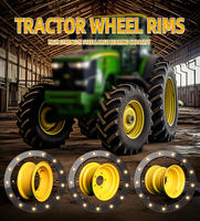 Velg Traktor Pertanian 6.50H-16 16 inci, Pelek Baja Berlapis Cat Kuning, Pelek Teknik, Ketebalan Cakram 8/10mm, Roda Pengganti