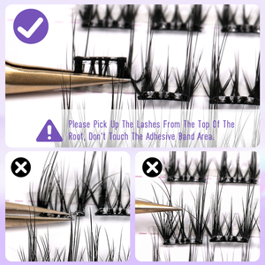 Self <b>Adhesive</b> Cluster Eyelashes Glueless DIY Press on Individual <b>Lash</b> Extensions Private Label - Product Image 6