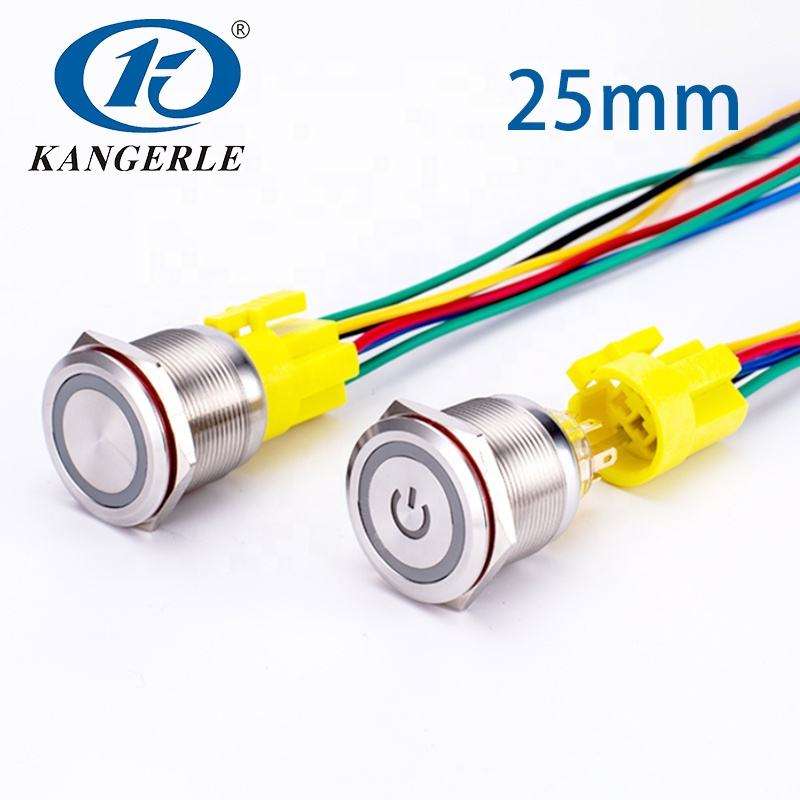 Chinakel 25MM Push Button Switches With Box Metal Push Button Switches Momentary Latching Metal Push Button Switch