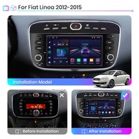 Radio con Android Auto Junsun con Stock en la UE para Fiat Linea/Punto Evo 2012-2015, Carplay Inalámbrico, GPS, Unidad Principal 2 DIN de 7 Pulgadas