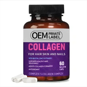 Capsules de collagène en gélules à marque privée OEM, produits de beauté pour les cheveux, la peau et les ongles, complément vitaminique, bienfaits éclaircissants pour la peau, 60 unités - Product Image 1
