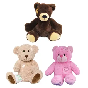 แพทช์หมีเท็ดดี้แบร์สีชมพูออกแบบได้ตามต้องการแผ่นปักลายตุ๊กตาหมีของเล่นสำหรับผู้ป่วยและแพทย์