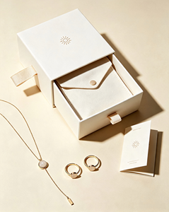 Maßgefertigtes Luxus-Schmuck-Geschenkbox-Set Großhandel Mattweiß mit Beutel und Karte OEM-Fabrik für Halsketten- und <span class=keywords><strong>Ringverpackung</strong></span> - Product Image 3