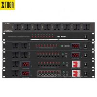 Xtuga Série CX – Régulateur de tension professionnel 8 prises pour équipement audio, vidéo et éclairage, avec protection contre les surtensions et contrôle de séquence, montable en rack