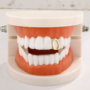Grillz unique en forme de O creux, poli, ornement dentaire hip-hop, accessoire de mode polyvalent unisexe - Product Image 4